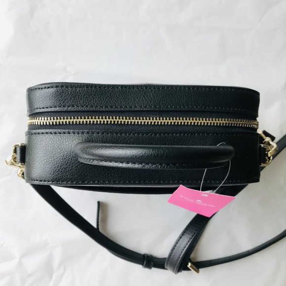 Kate Spade Maddy Top Handle Crossbody Camera Leather Bag Purse Black - Picture 4 of 9